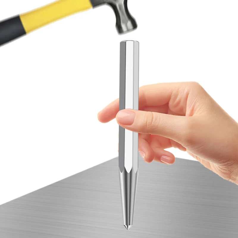 Octagonal Center Punch Locator Fitter Chisel Metal Drilling Mark Cone Punch High Hardness 1PC