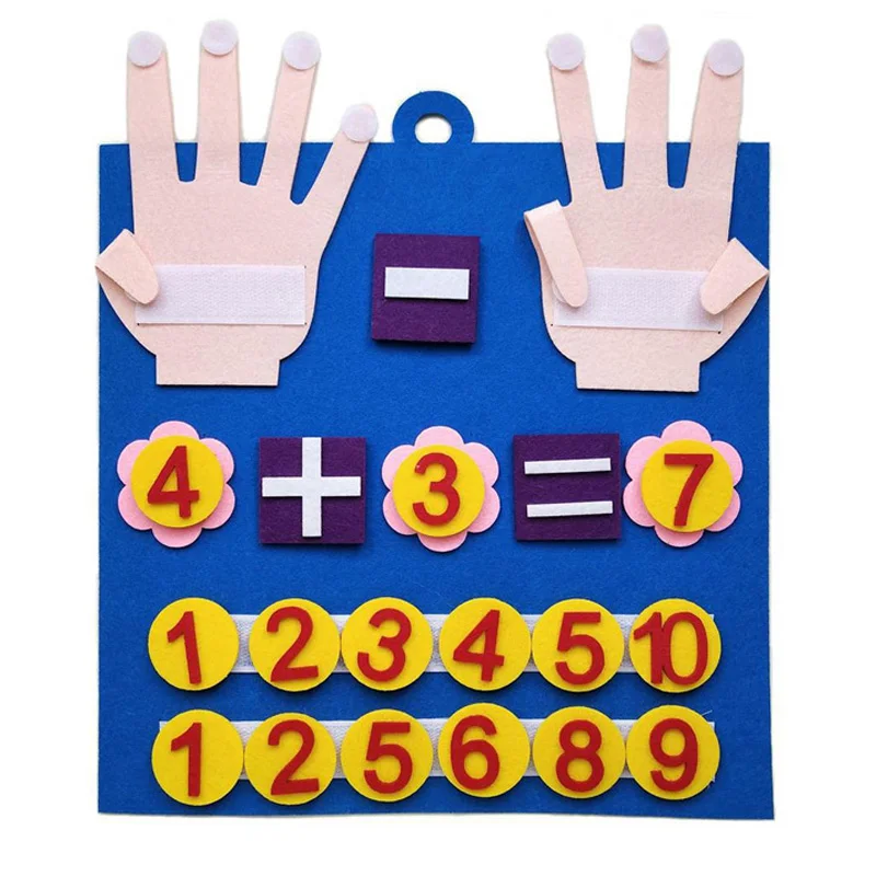 

Kids Montessori Toys Felt Finger Numbers Math Toy Children Counting Early Learning Educational Toys Toddlers Intelligence Game