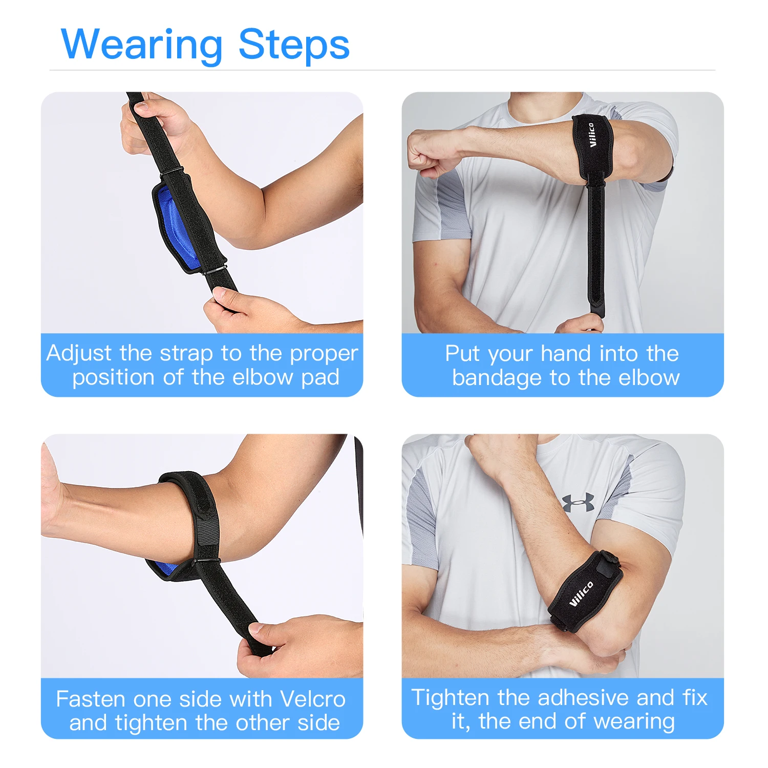Sports Elbow Strap 1PCS Professional With Bi-directional Adjustment and Stable Support Lightweight and Comfortable to Wear