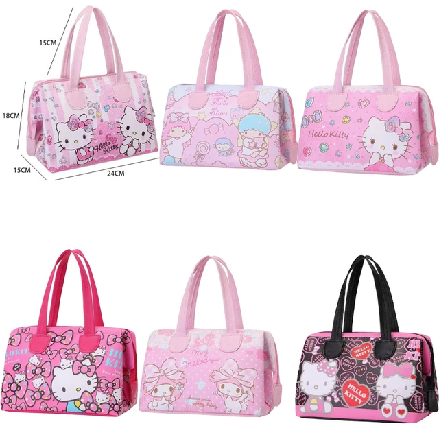 24CM Sanrios kawaii mymelody Kitty cat LittleTwinStarsPU handbag bento bag cartoon cute eco bag messenger bag 1