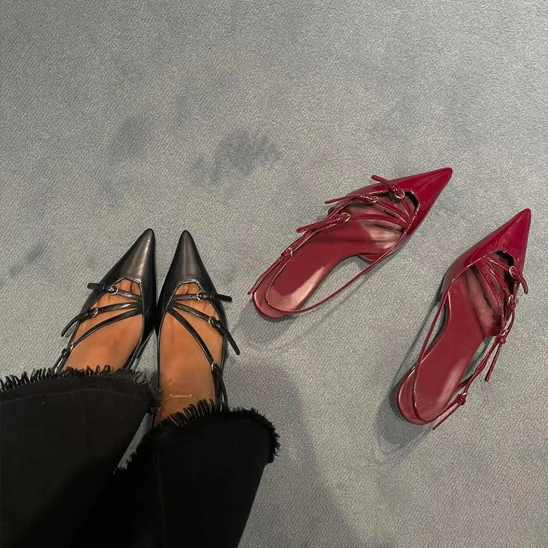 

Женские остроносые туфли на шпильке, новинка 2024, европейские и американские брендовые дизайнерские комбинированные туфли на высоком каблуке-шпильке