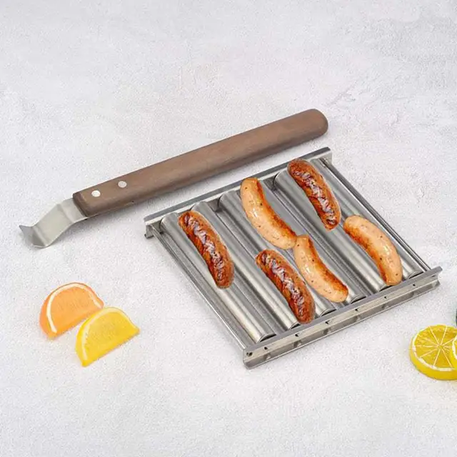 1 Beállítja A Grillhenger -Állvány Sima Grill Élelmiszer Leszerelhető Hot Dog Barbecue Rack Otthoni Ellátást - Image 5