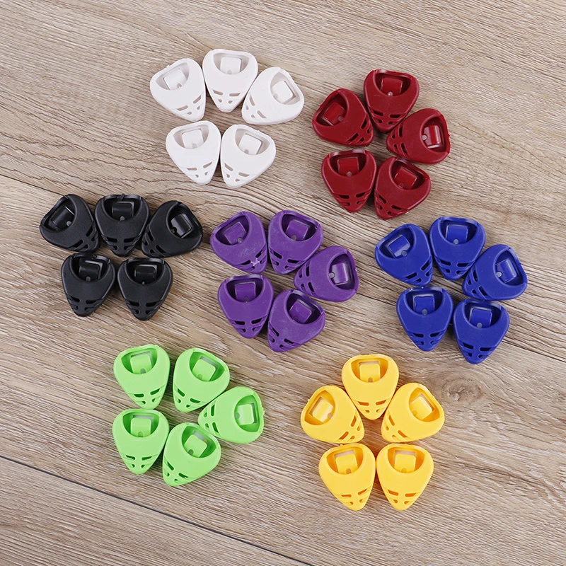 1/5Pcs Plactic guitar pick plectrum holder case box heart shaped parts