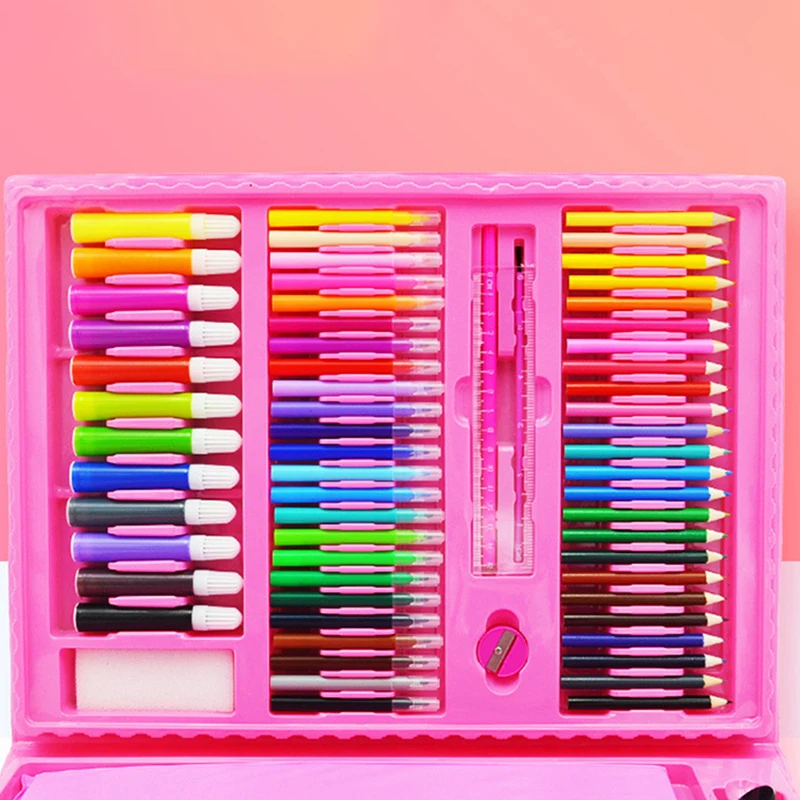 Art Painting Set Sketch Drawing Art Set Watercolor Pencil Crayon Water Pen Drawing Board Doodle Supplies Student Educational Toys Gift 208PCS