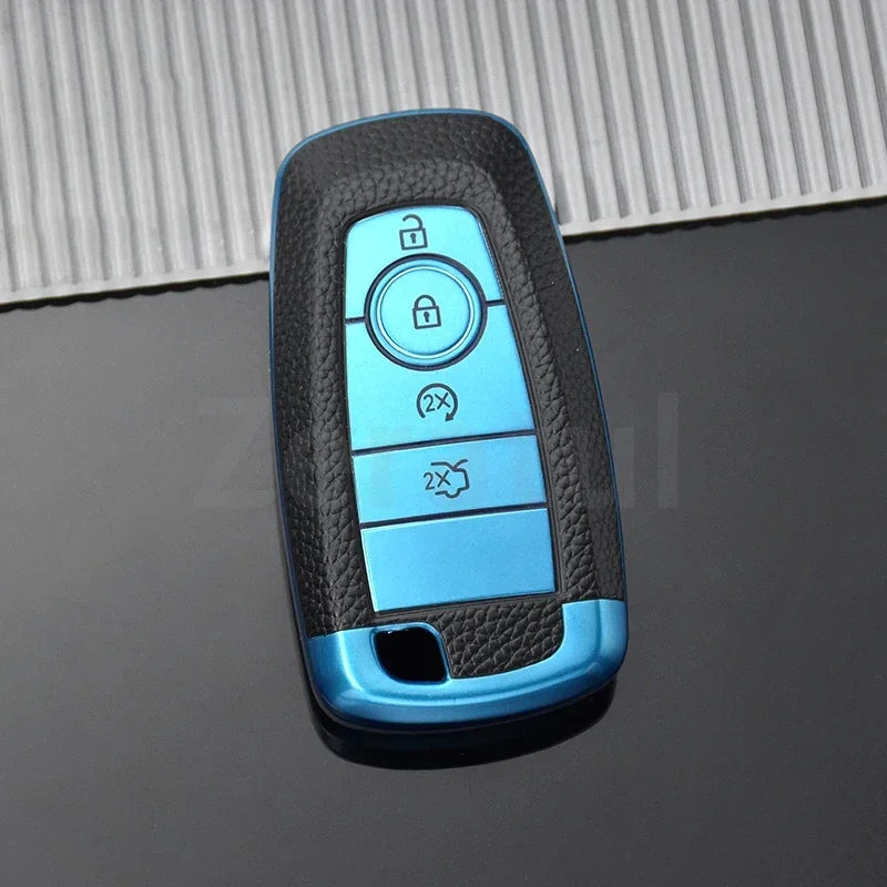 Premium TPU Leather Car Key Fob Holder Case Cover