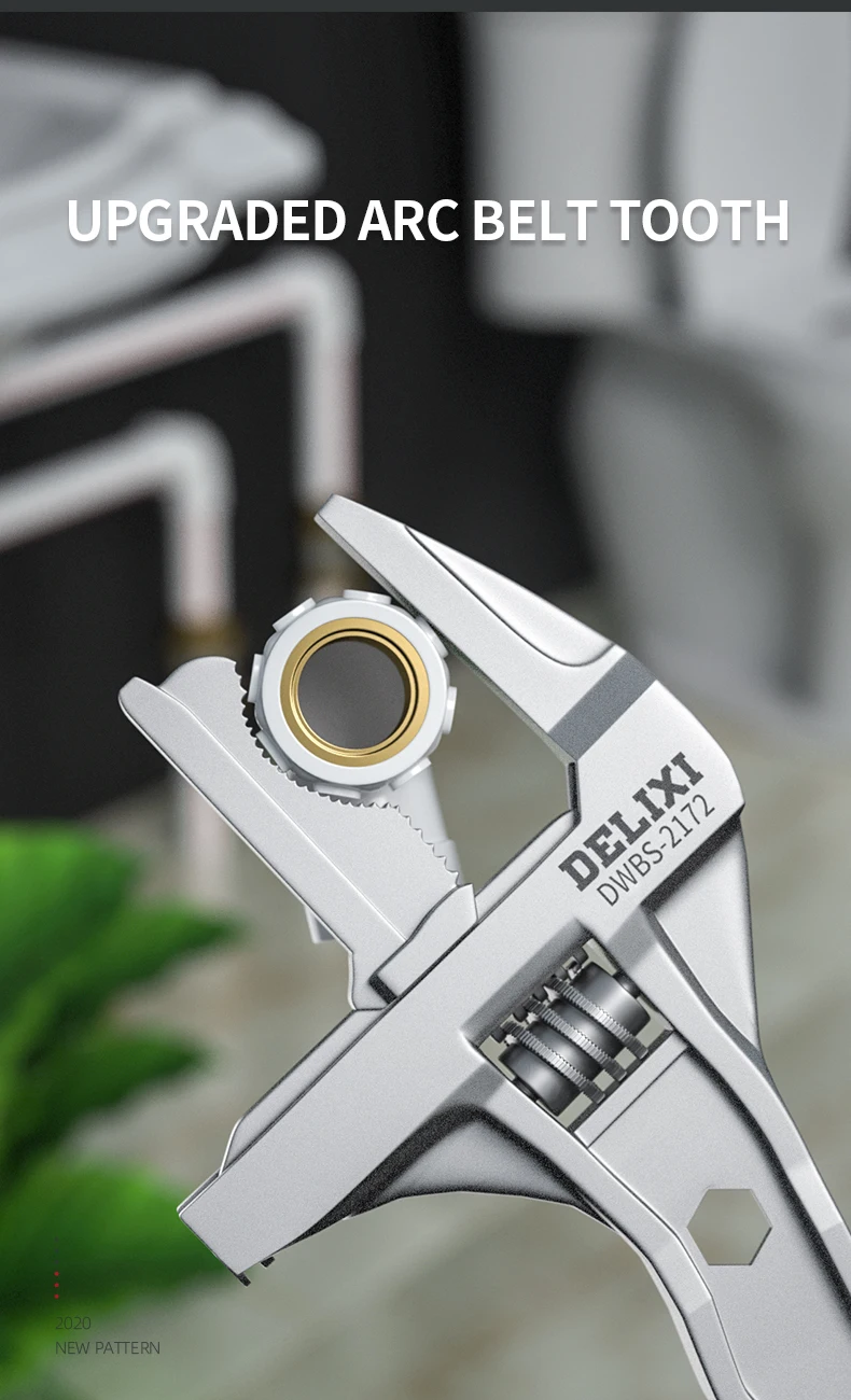 Description Picture 4 of itemUniversal Sanitary Wrench Tool Live Mouth Short Handle Adjustable Large Opening Wrench Kitchen Bathroom Wrench Multifunctional