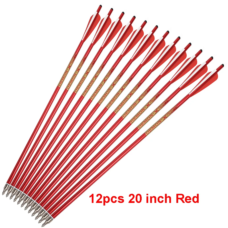 Premium Aluminum Crossbow Bolts - High Strength Arrows with 4 Feathers