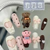 5Pcs3D Silicone DIY Nail Pressing Mold Reusable Kawaii Bear Sweet Cake Cute Pig Lucky Cat Nail Art Nail Beauty Charm 6