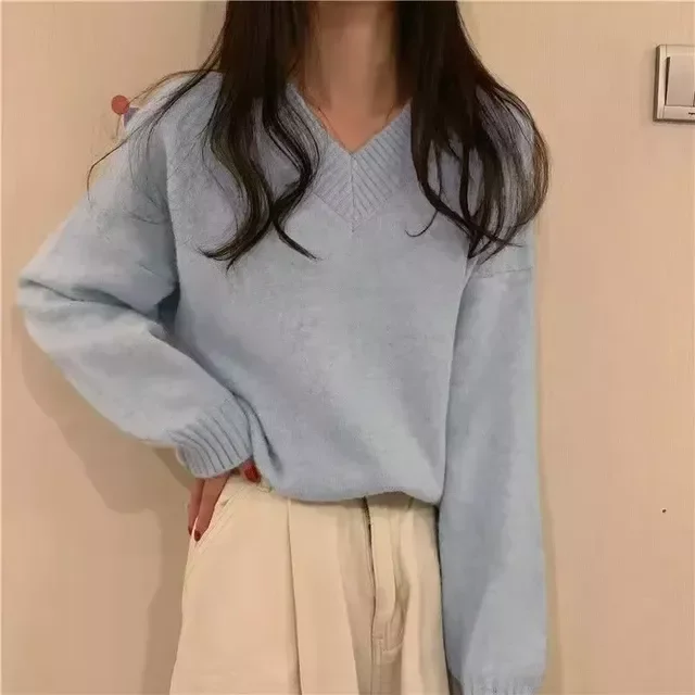 Heart Letter Κέντημα Πουλόβερ Γυναικείο High Street Fashion Ριγέ Πουλόβερ Πουλόβερ Φαρδύ Μακρυμάνικο Crew Neck Πουλόβερ