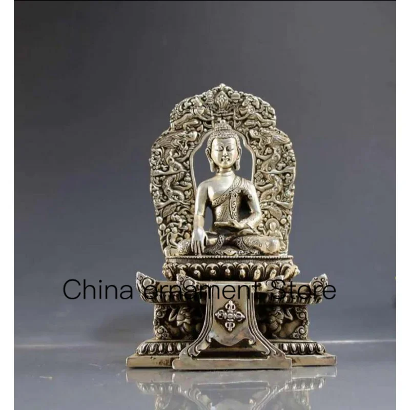 

Copper Statue Collection of white copper Buddha ornaments home decoration crafts backlight Buddha