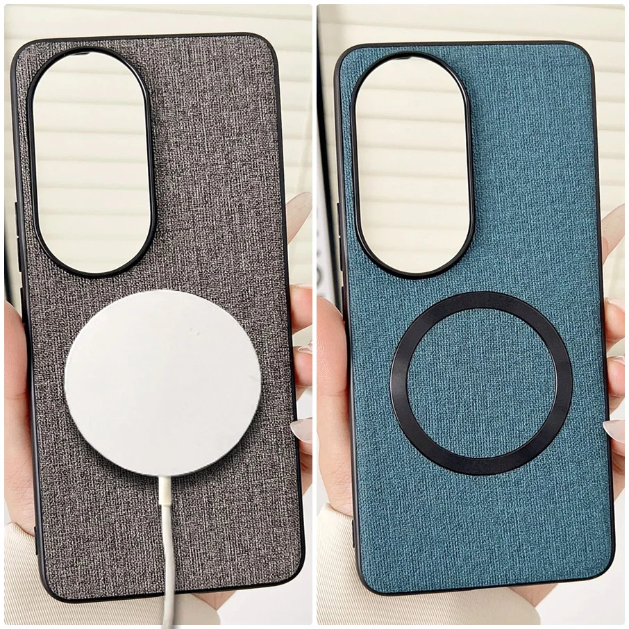 Luxury Magsafe Magnetic Leather Case with Wireless Charging Cover