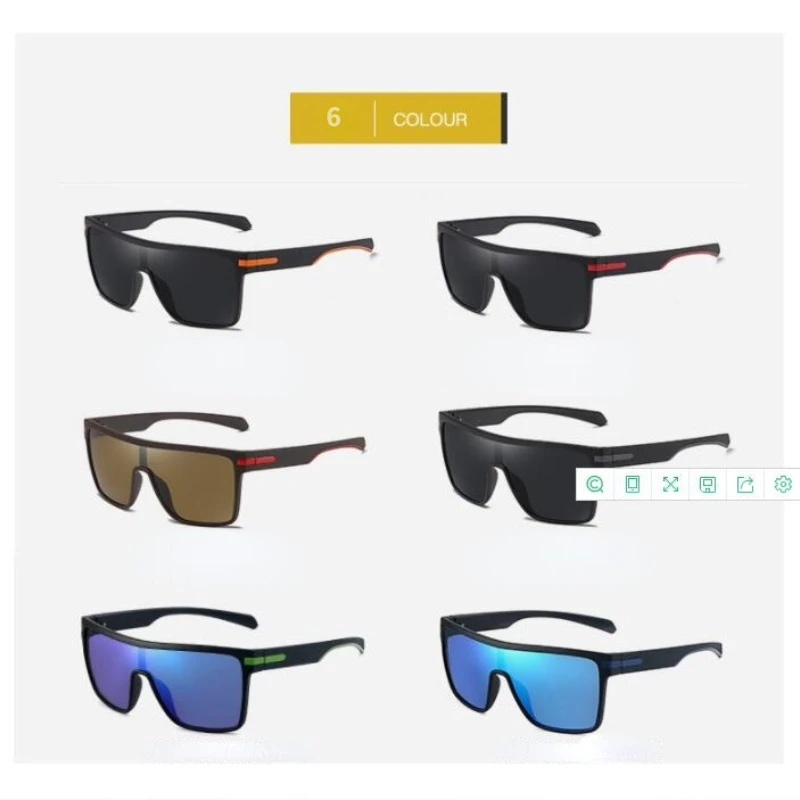 

New Driver's Glasses Personalized One-piece Oversized Frame Square Polarized Uv400 Mirrored Glasses Man Women Driving Glasses