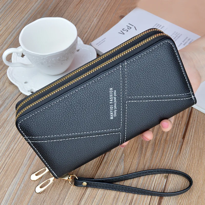 Women Long Wallet Double Zipper Clutches Purse Large Capacity Fashion