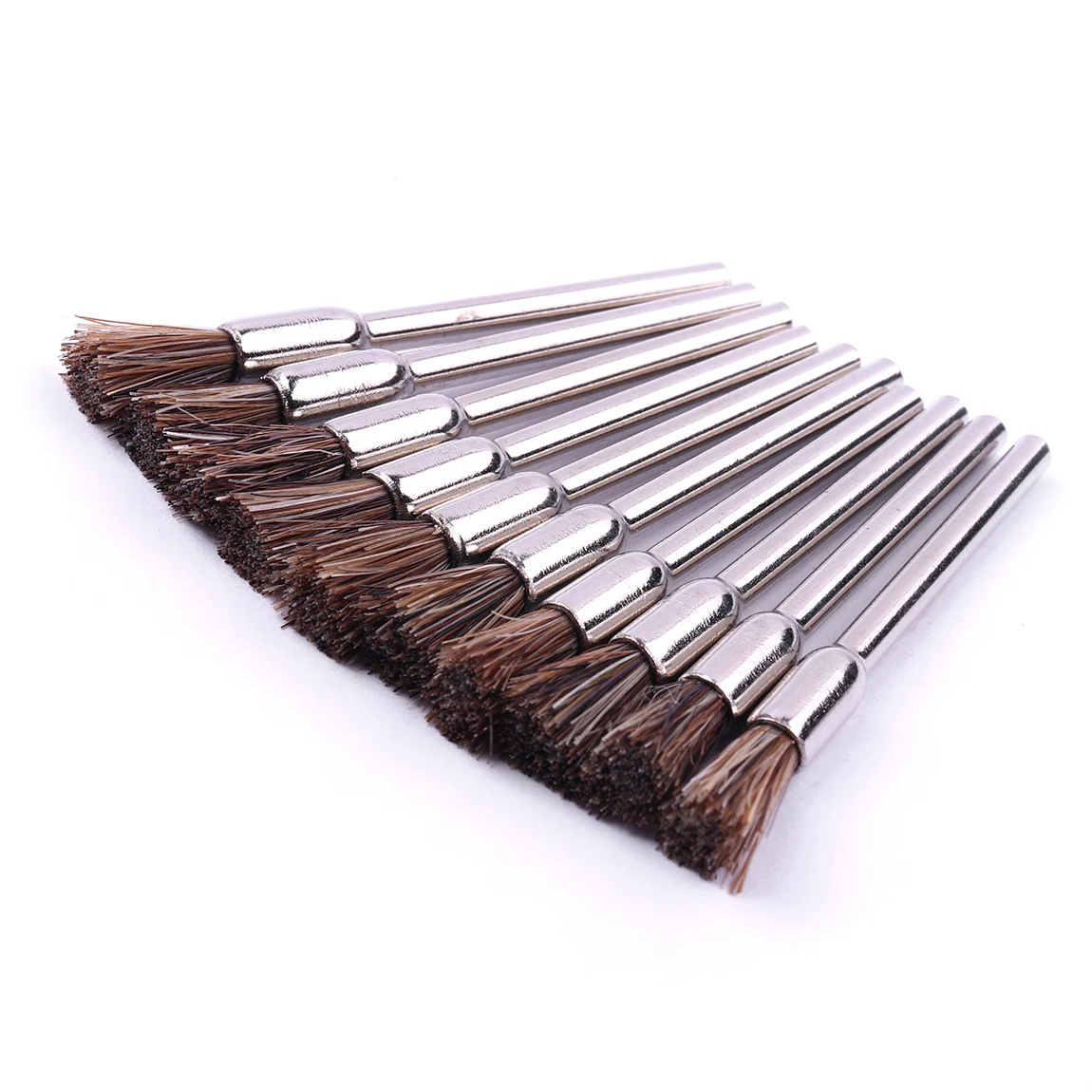 Wire Wheel Brush Set 10pcs Brass Polishing Dremel Brushes 3mm Shank for Power Die Grinder Rotary Electric Abrasive Tool wire brush wire brush set