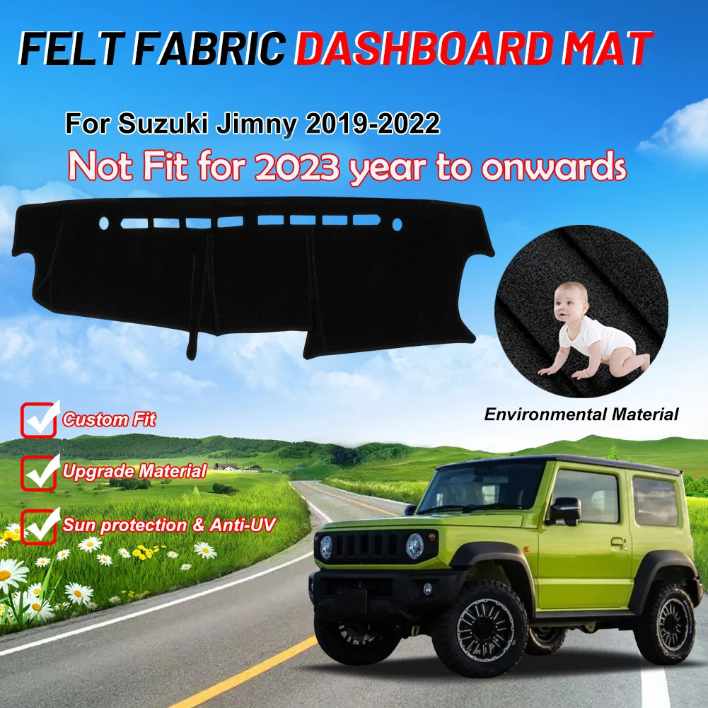 Felt Fabric Dash Mat For Suzuki Jimny-Left/Right Hand Drive Dashmat Pad Dashboard Carpet Cover Dash Mat Sun Shade