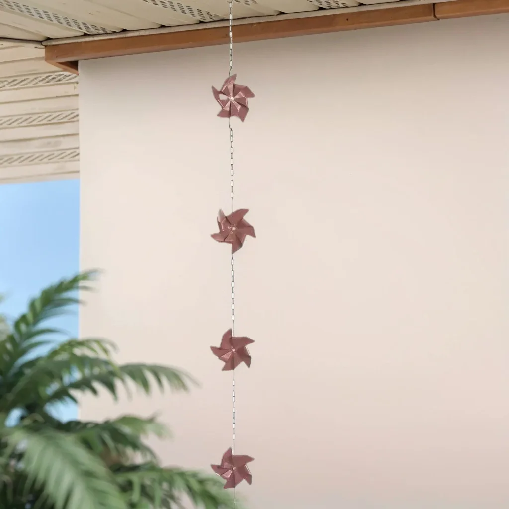 Good Price Orange Windmill Home Decorative Rain Chain