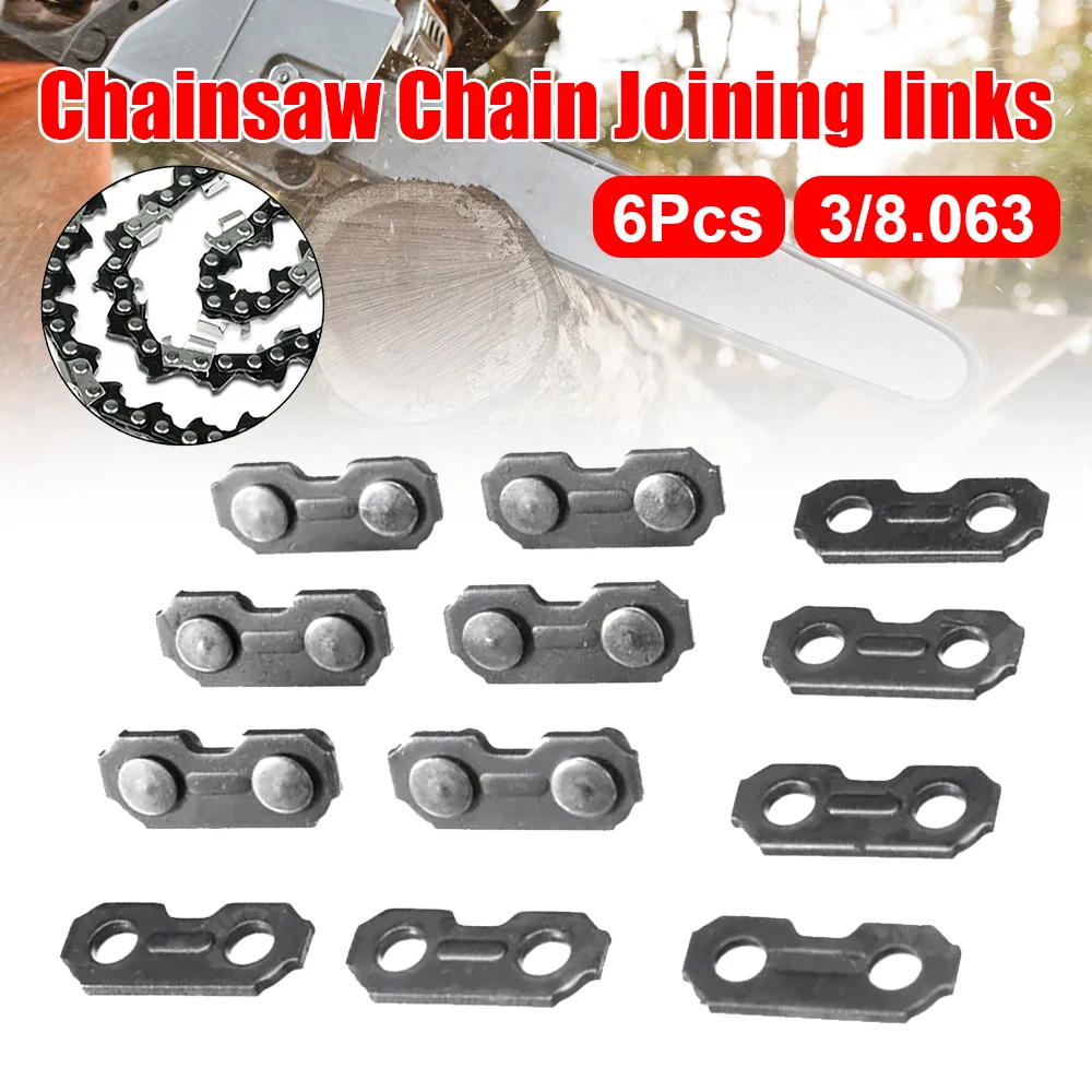 Chainsaw Chain 6pcs 3/8'' Chainsaw Chain Link Connectors F Oregon Type Repair Preset Straps For Chainsaw Preset Straps Practical Garden Tool chainsaw chain