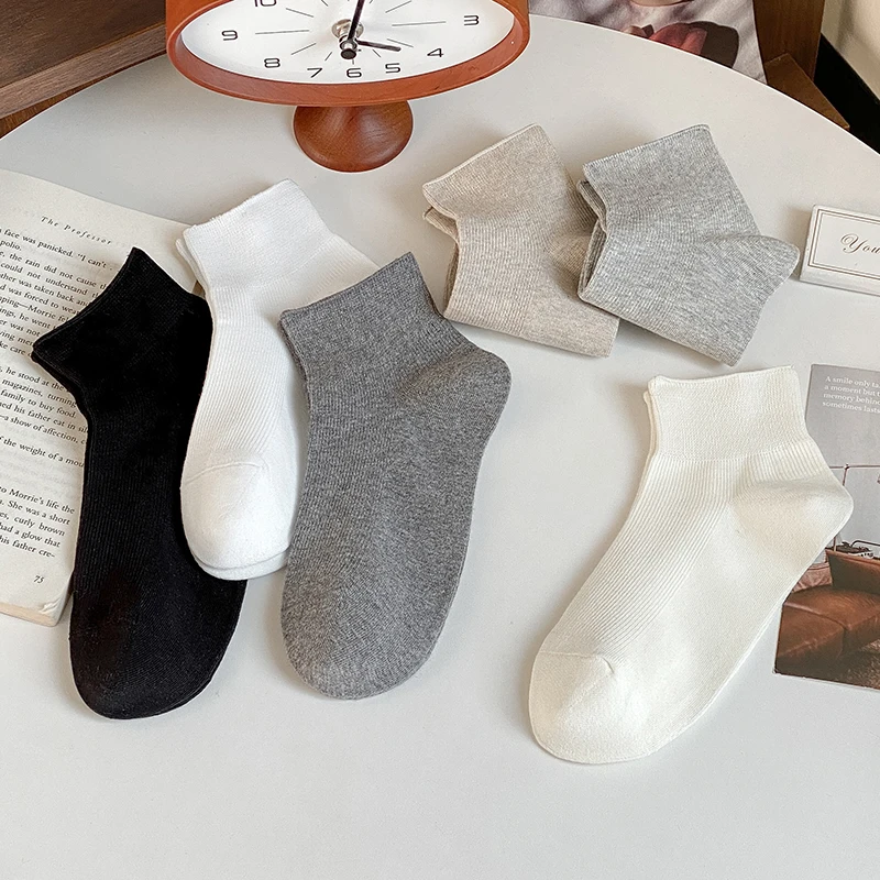 Socks For Women New Spring Summer Plain Casual Classic Socks Short Female Comfort Absorb Sweat Ankle Socks Simple Style - 2