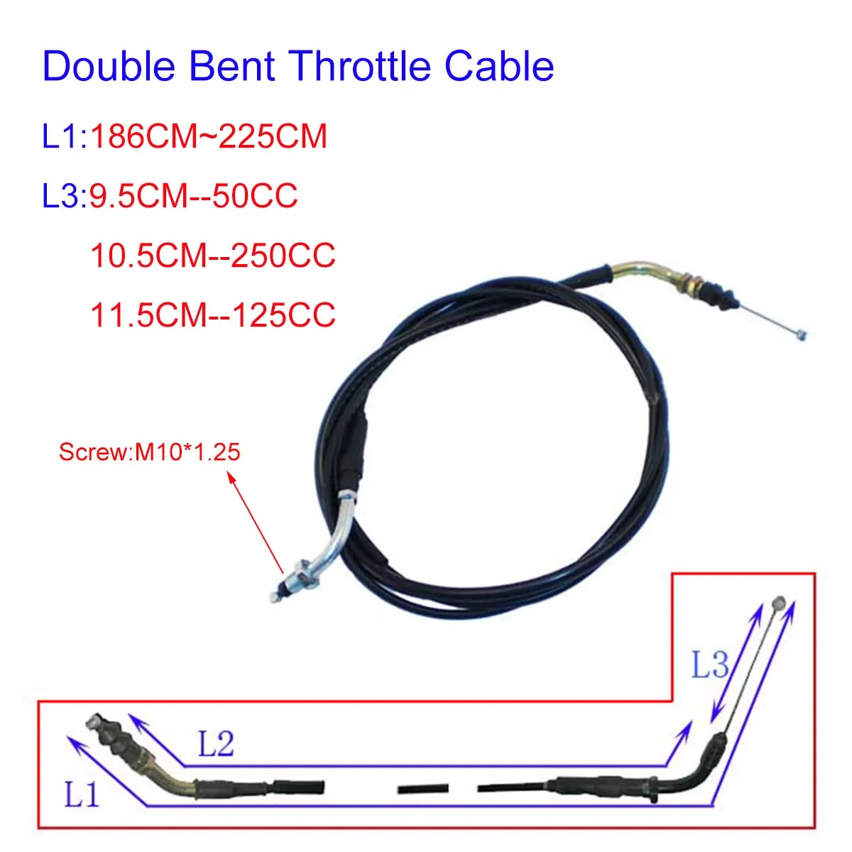 

Тросик дроссельной заслонки 225 см до см для GY6 50 куб. См куб. См для скутера Багги квадроцикла