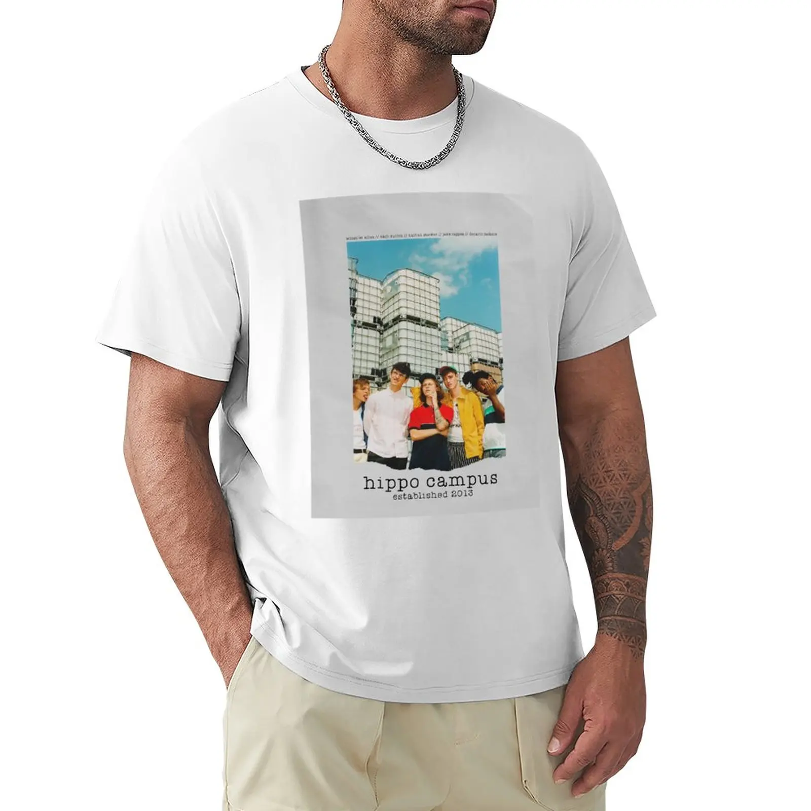 

hippo campus 2018 poster (paper) T-Shirt blacks new edition Men's cotton t-shirt