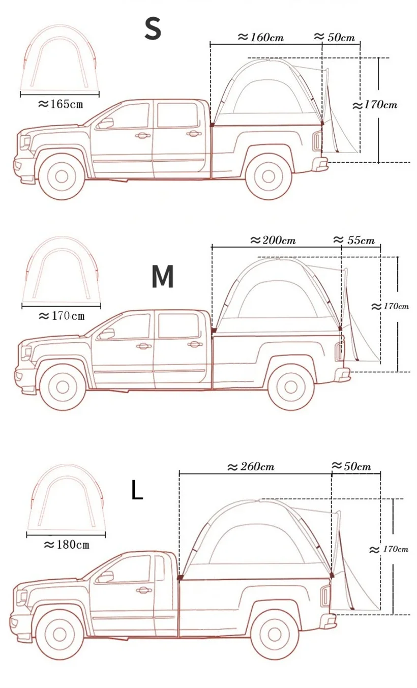 Car Rear Tent Field Camping Pickup Truck Side Tents Fishing Automatic Roof Tent Oxford Cloth For Toyota Tundra Tacoma Titan 2