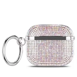 Deluxe Plated Sparkling Diamond Bluetooth Headphone Case with Keychain - Shockproof Earphone Cover - Airpods 4 (Dim Gray)