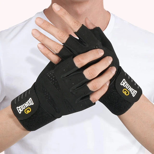  BEACE Guantes de gimnasio para levantamiento de pesas con palma  de cuero antideslizante para entrenamiento, ejercicio, fitness y culturismo  para hombres y mujeres : Deportes y Actividades al Aire Libre