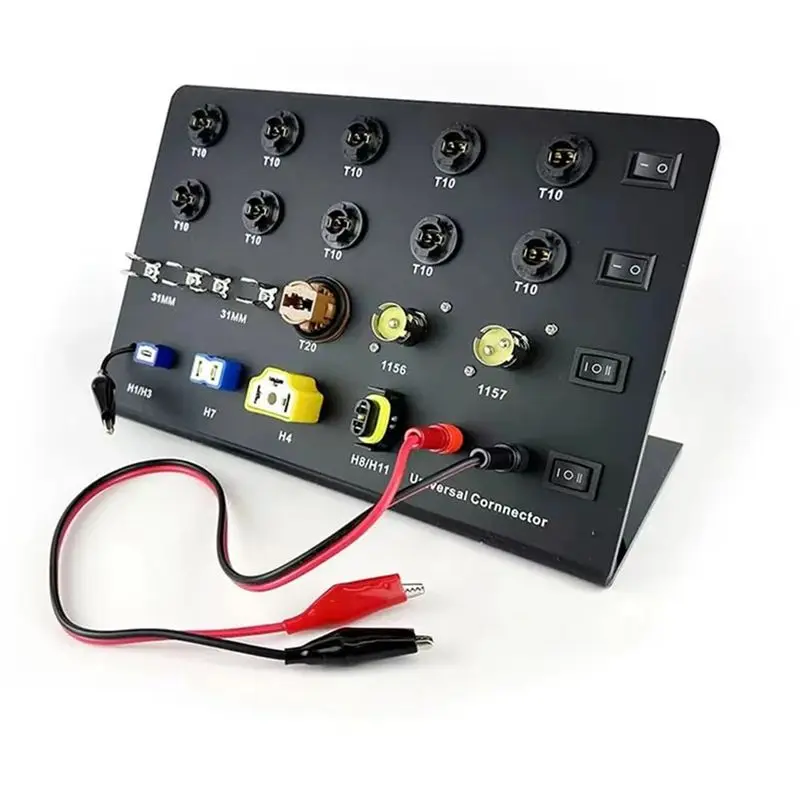 자동차 헤드라이트 테스트 보드 HID 크세논 LED 전구 T10 W5W 페스툰 C5W T20 7443 H1 H3 H7 H4 9005 테스터