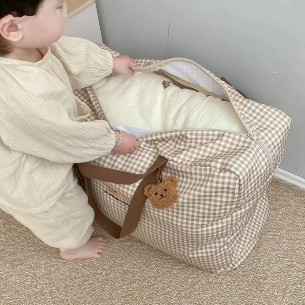High-capacity Kids Luggage Bag Practical Waterproof Check Mommy Bag Items Canvas Handbag
