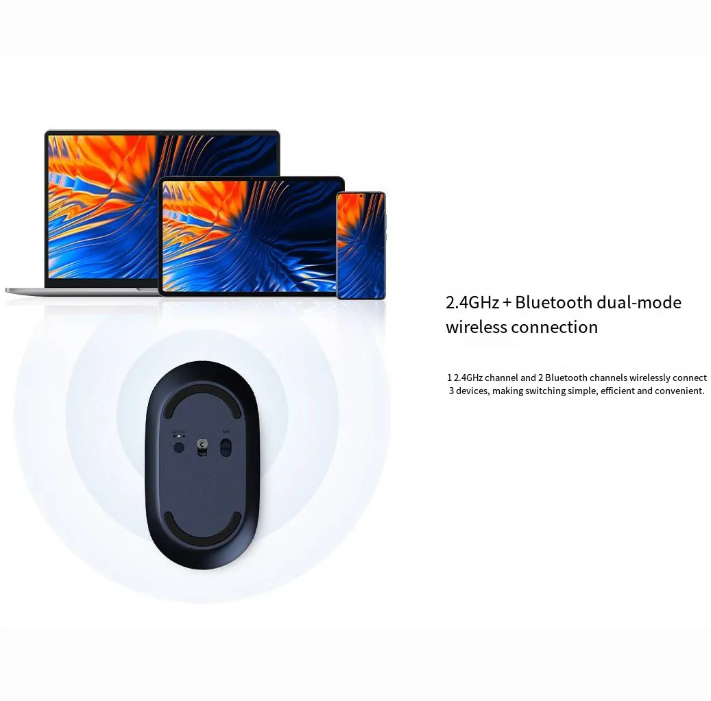 Wireless Mouse Wireless Optical Mouse Original Xiaomi Mi Portable 3 Mouse Optical Wireless Bluetooth 4.2 RF 2.4GHz 2400DPI Adjustable Dual Mode Connect For Laptop PC