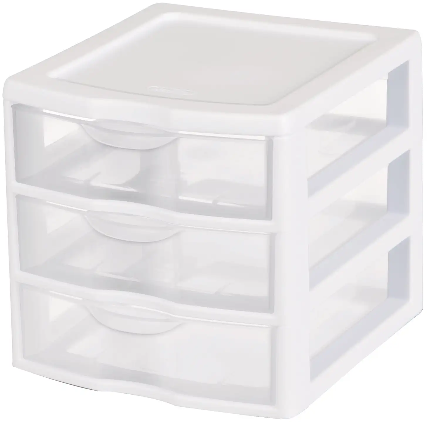 

Small 3 Drawer Desktop Unit, Plastic, White Storage Box
