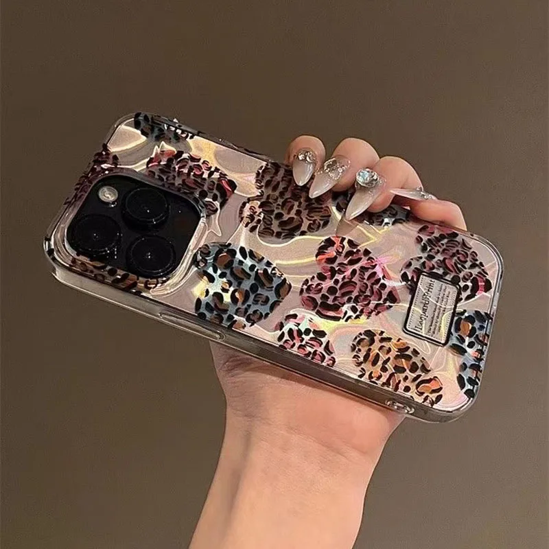 Heart Leopard Chain Phone Case - Stylish and Protective Cover