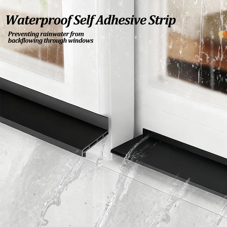 1,1 m TPE Fenster Wasser Blockieren Bar Balkon Wasserdicht Regensicher Wasser Führungsplatte Hause Fenster Blockieren Bord Dichtung Streifen – Detail 7
