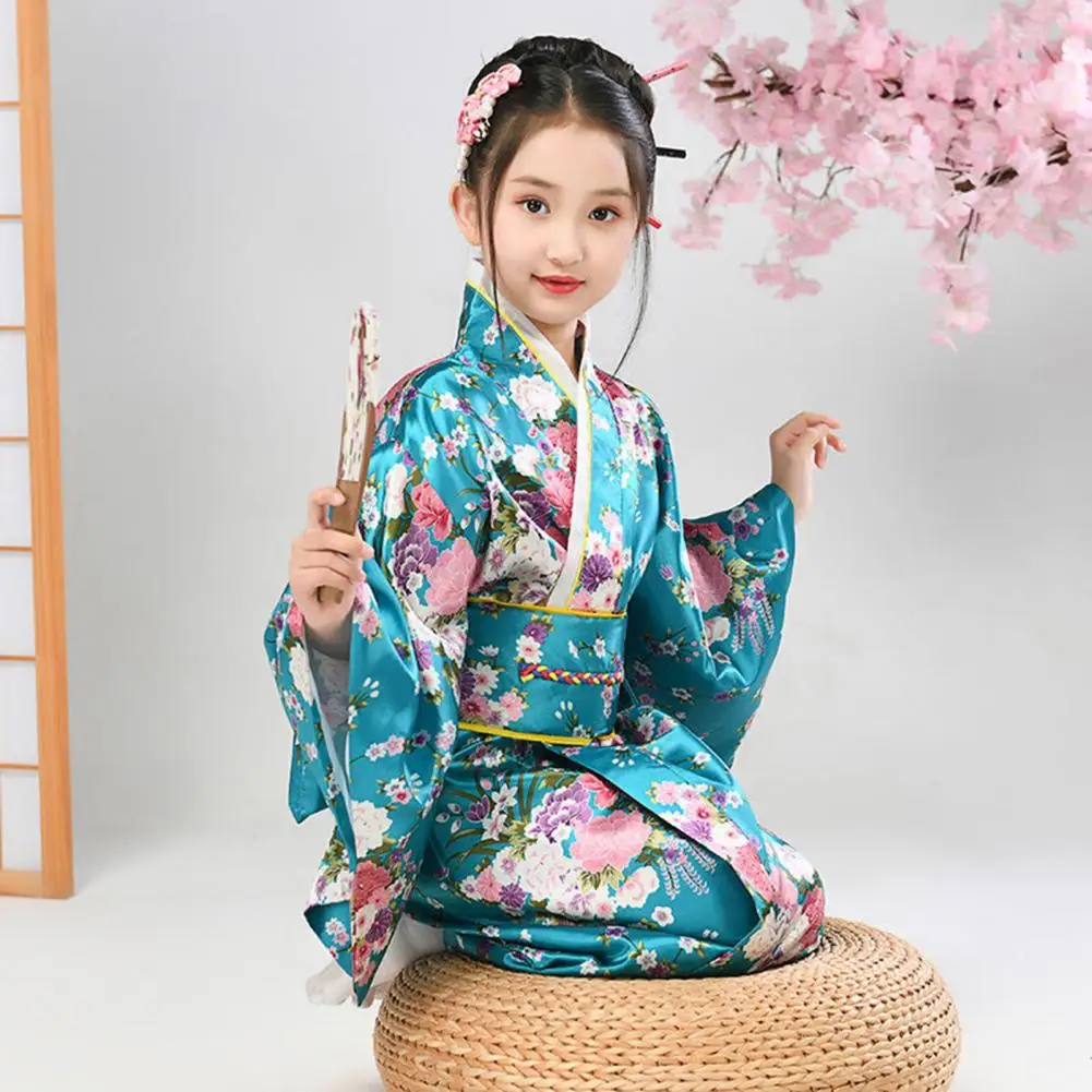 Japanese kimono Girls' Cosplay School Performances Traditional Elementary Sets