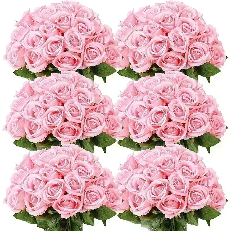 50pcs Realistic Silk Rose Bouquet 2