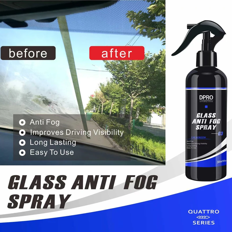 Dpro Windshield Anti-Fog Spray Window Glass Waterproof Clear Rearview Mirror Nano Spray Hydrophobic Coating Car Detailing VM-G3 best car wax