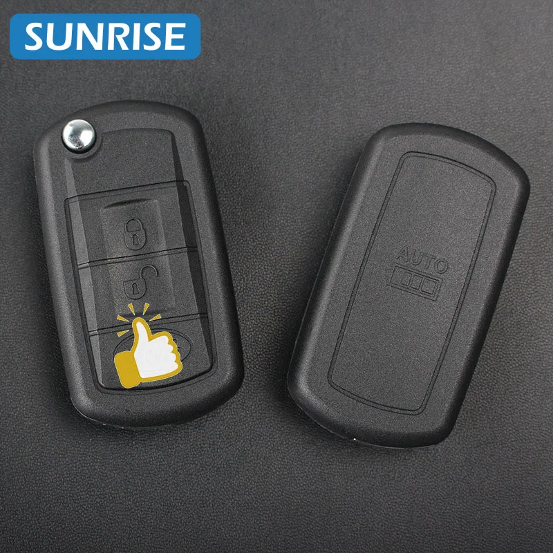 Flip Remote Car Key Shell Key Case Car Key Shell Key Cover Folding Car Key Shell Fob Cover For Land Rover For Discovery 3 LR3 Range Rover Sport Vouge 2005-2010 3 Buttons Fob Case