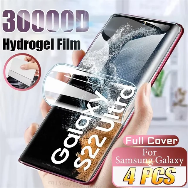 4PCS Hydrogel Film For Samsung Galaxy S20 S21 S22 S23 S24 S25 Ultra Screen Perotector Full Cover For Samsung S22 S23 FE S24 Plus