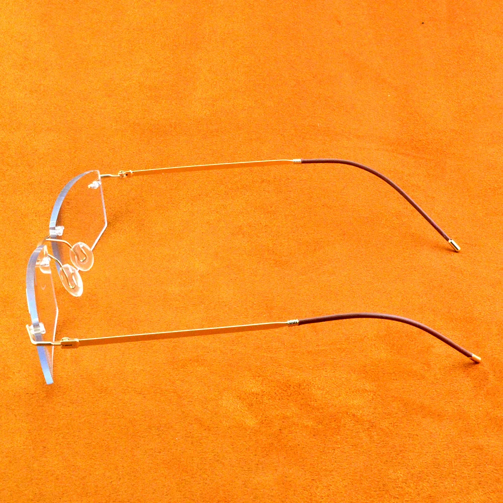 Titanium Alloy 15 Layers Coated Medical Silicone Nose Pads Antislip Temple Rimless Frame Reading Glasses +0.75 +1 +1.25 To +4 4