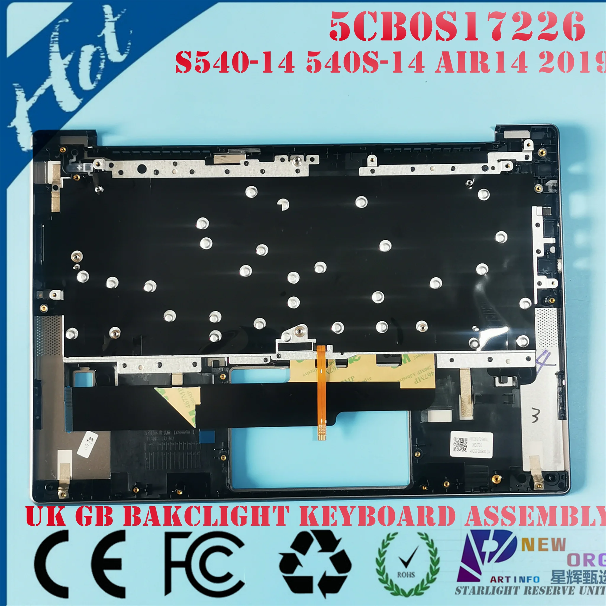 Teclado Backlight Laptop Montagem Palmrest Cinza Reino Unido Eua sp Iml Iwl 81nd 81nf 81nh 81v0 Lenovo S54014 Air142023 - Imagem 4