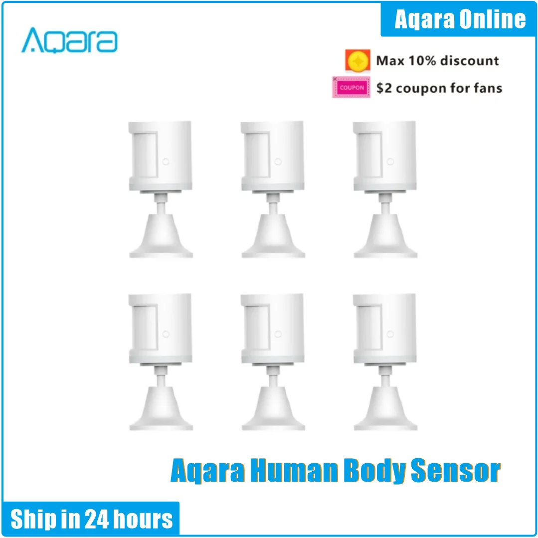 100% Original Aqara Human Body Sensor via Android IOS Smart Body Movement Motion Sensor Zigbee Connection For xiaomi Mi home App