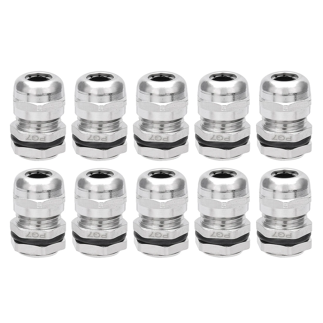 10Pcs Metal Cable Gland PG7 Waterproof Nickel Plated Copper Cable Glands Joints Adjustable Wire Connector for 3-6.5mm Dia