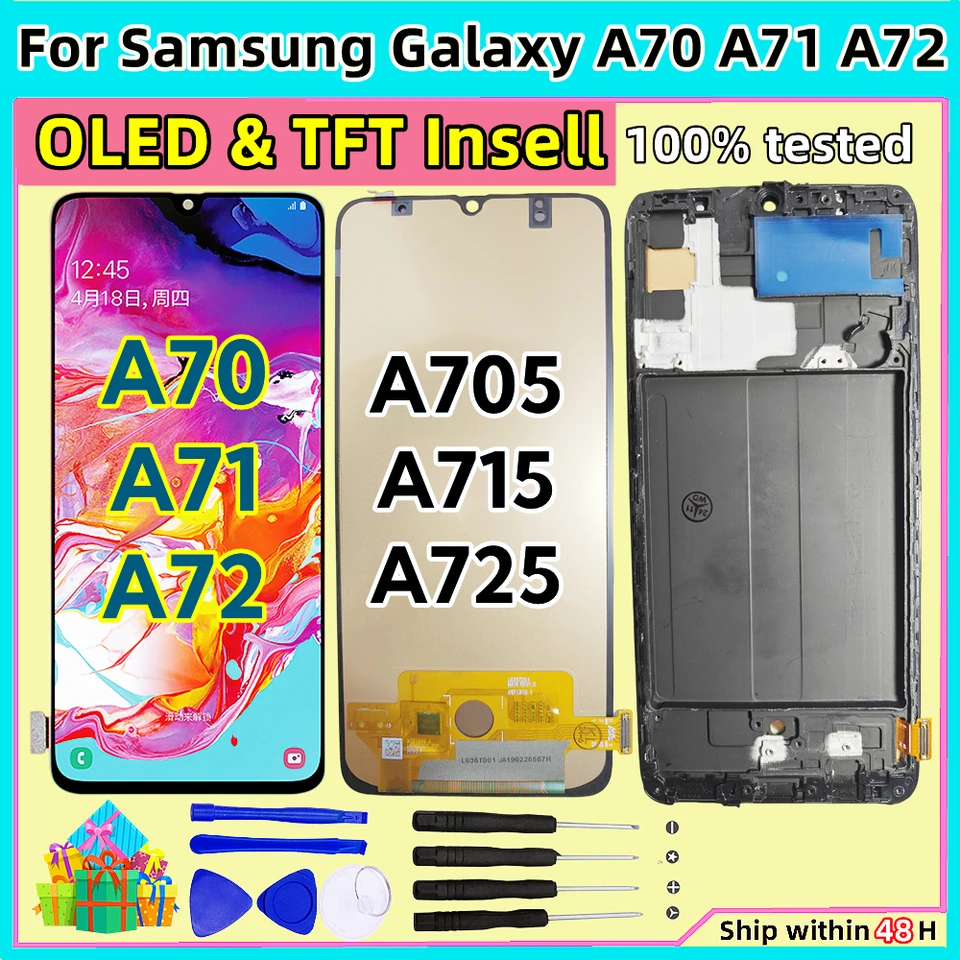A70 A71 A72 LCD Display For Samsung Galaxy A70 A705 A705F A705MN