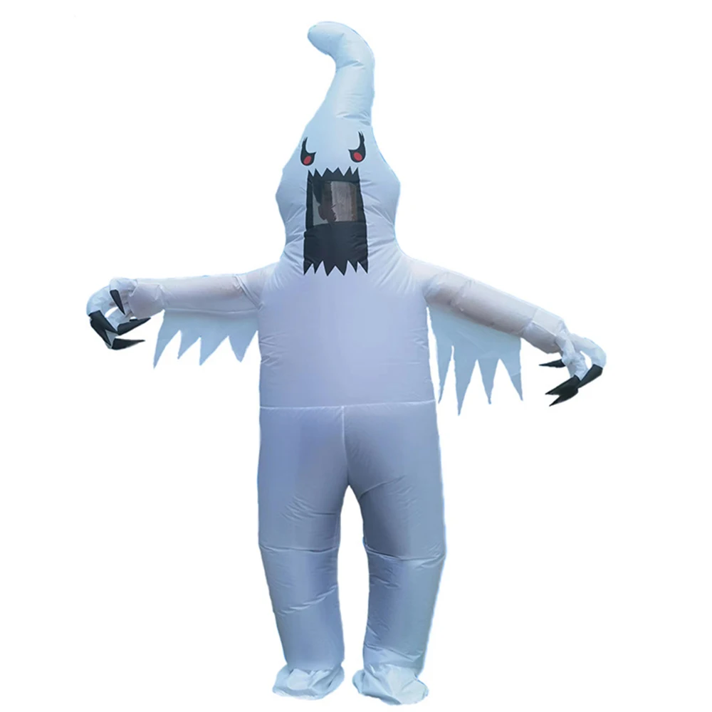 

JYZCOS Adult White Ghost Inflatable Costume Halloween Scary Evil Devil Cosplay Jumpsuit for Women Men Party Spoof Props