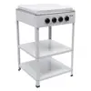 Stainless Steel Gas Stove 4-Burner BBQ Cooker with 2-Tier Storage Rack 5