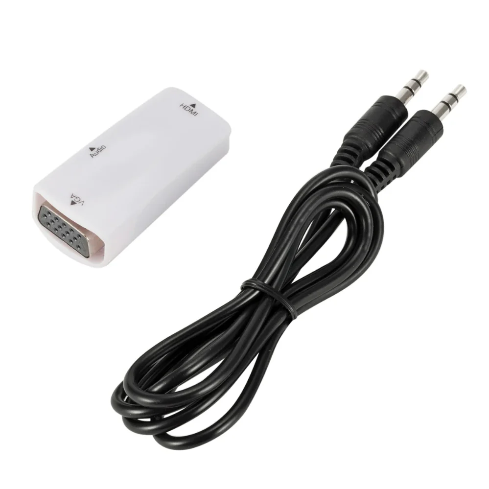 HDMI to VGA Adapter With 3.5Mm Jack Audio Cable HD 1080P HDMI Male To HDMI-compa