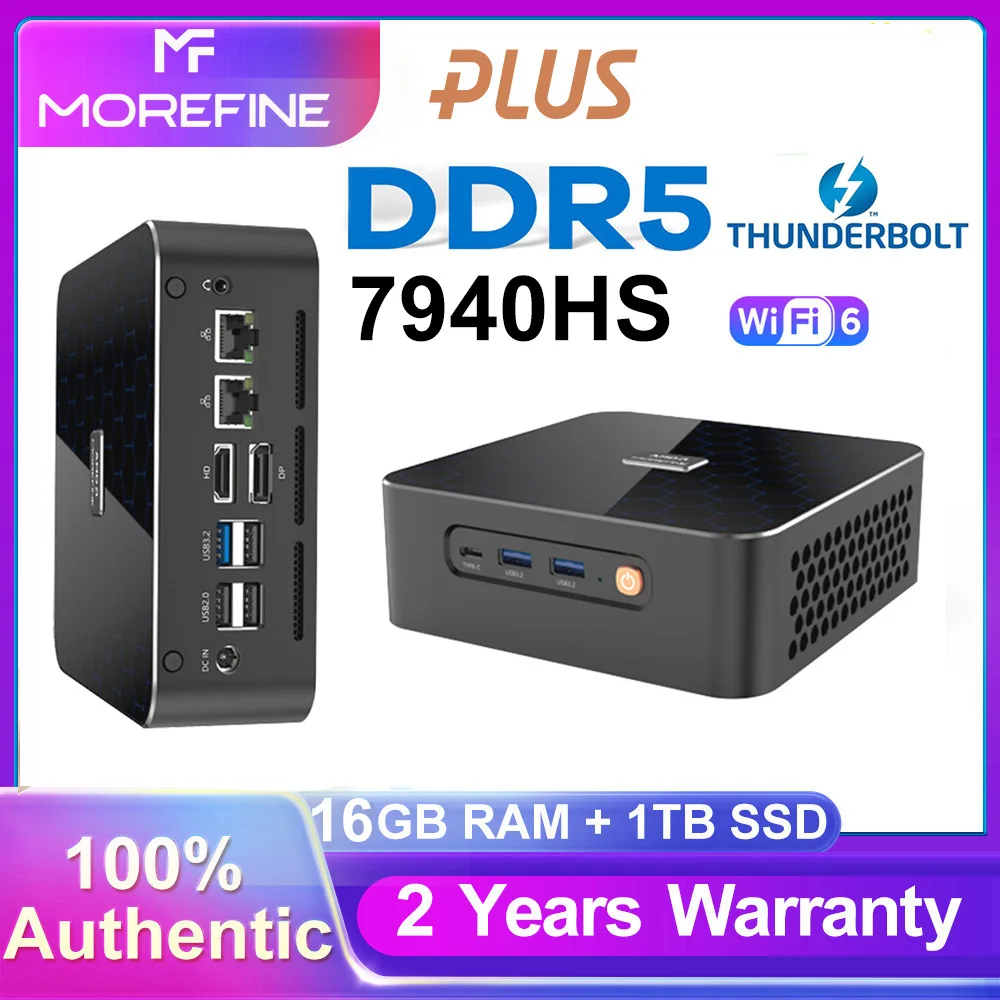 MOREFINE AMD 7940HS/7840HS Mini PC Thunderbolt 3 6900HX Mini Computador 64G  DDR5 2TB PCIe4 2 LAN Gaming Computer WIFI6 WIN11 - AliExpress