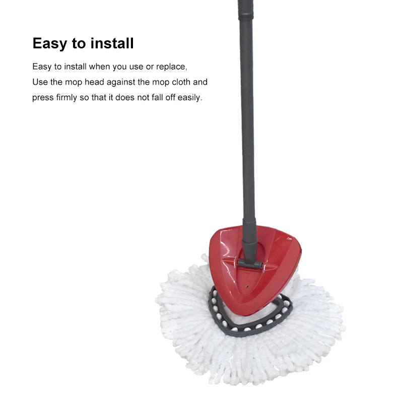 Spin Mop Bucket System - Easy Wring 360 Spin - Streak Free Floor Cleaning - 2 Microfiber Heads