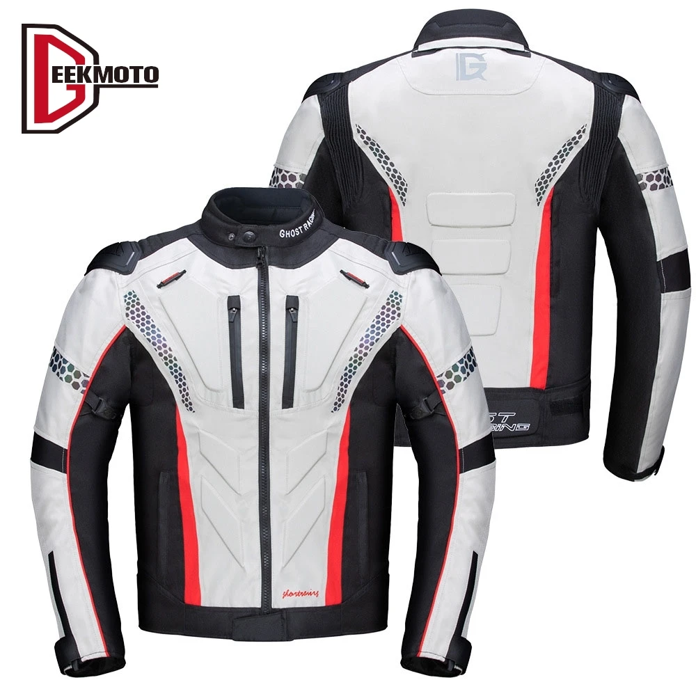 

Windproof Reflective Motorbike Jacket Anti Drop Waterproof Motorcycle Cycling Protective Clothing Detachable Warm Inner Liner