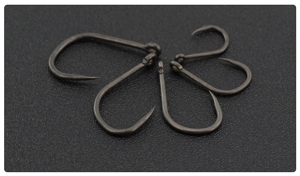 Hirisi 100 Stück PTFE-Beschichtung High Carbon Edelstahl Widerhaken 8002 Angelhaken Angelzubehör – Detail 6